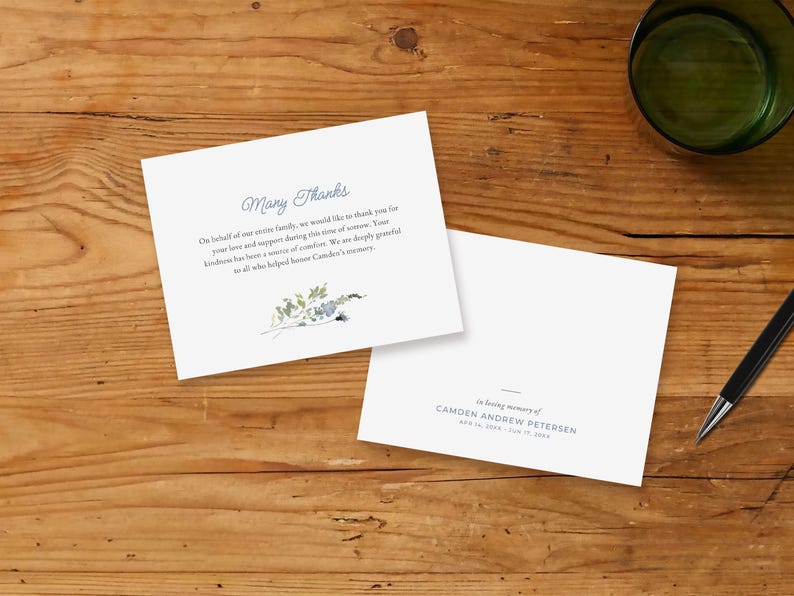 Infant Loss Funeral Template Bundle (Canva Digital Download) | Blue Wildflower image 8
