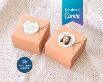 Wildflower Memorial Round Favor Sticker: Canva Template (digital download, 2x2, 3x3, 4x4) | Flower Garden