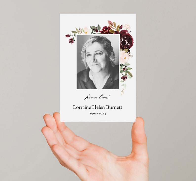 Editable Memorial Keepsake Cards Funeral Cards Mass Cards Etsy