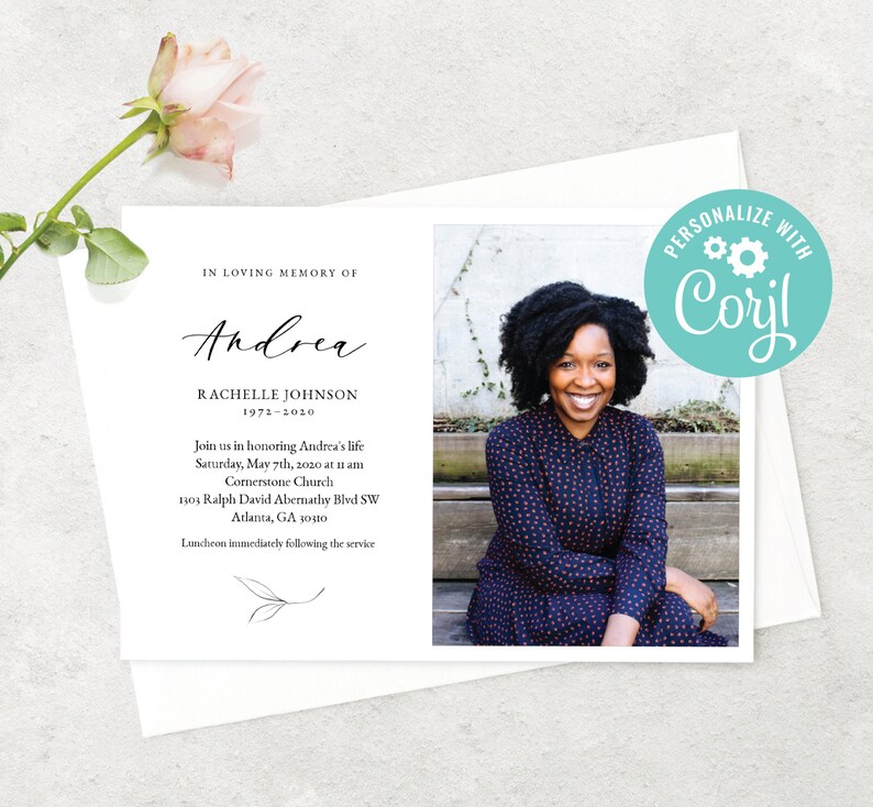 Editable Memorial Invitation Funeral Invitation Etsy