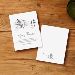 Nature Lover Funeral Template Bundle (Canva Digital Download) | Mountain Sketch image 8