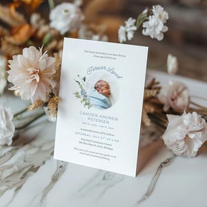 Infant Loss Funeral Template Bundle (Canva Digital Download) | Blue Wildflower image 6