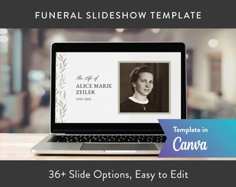 Plantilla de presentación de diapositivas para funerales vintage: Celebración de la vida (Canva)
