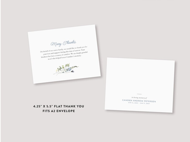 Infant Loss Funeral Template Bundle (Canva Digital Download) | Blue Wildflower image 5