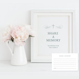 Partager un signe funéraire souvenir et correspondant Partager une carte mémoire | Modèles imprimables | Croix gracieuse