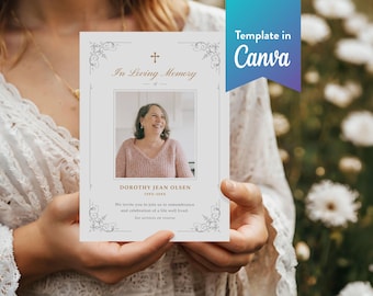 Elegant Funeral Invitation: Canva Template (Digital Download, 5x7 in) | Ornate Frame