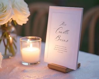 This Candle Burns Sign: Canva Template (Digital Download, 5x7, 8x10) | Classic Elegance