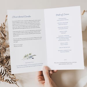 Infant Loss Funeral Template Bundle (Canva Digital Download) | Blue Wildflower image 7