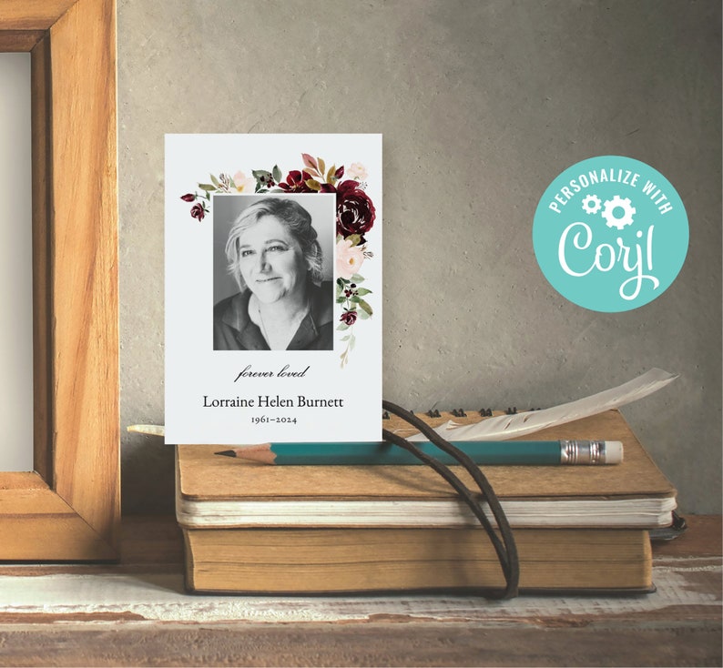 Editable Memorial Keepsake Cards Funeral Cards Mass Cards Etsy