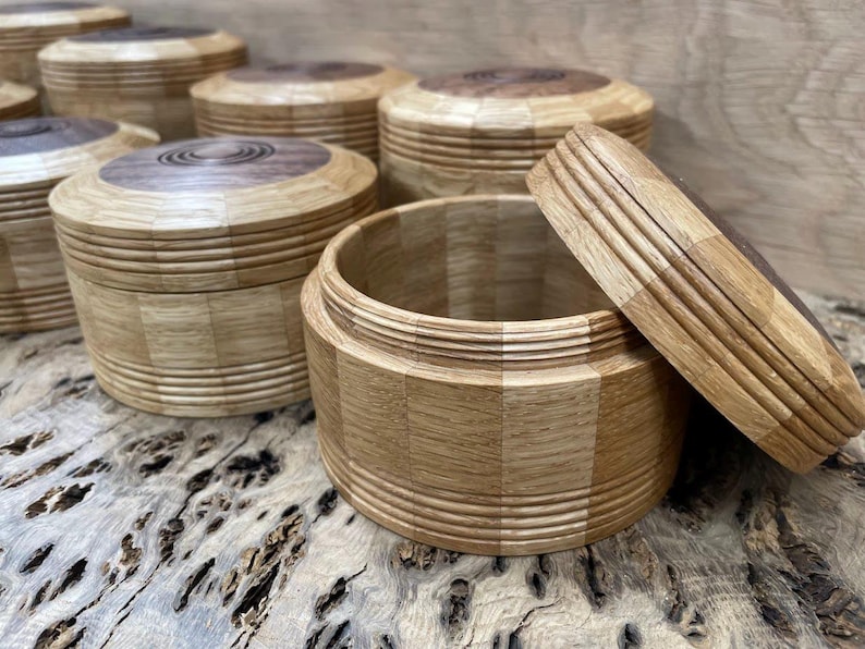 Turned Segmented Oak Box - Etsy