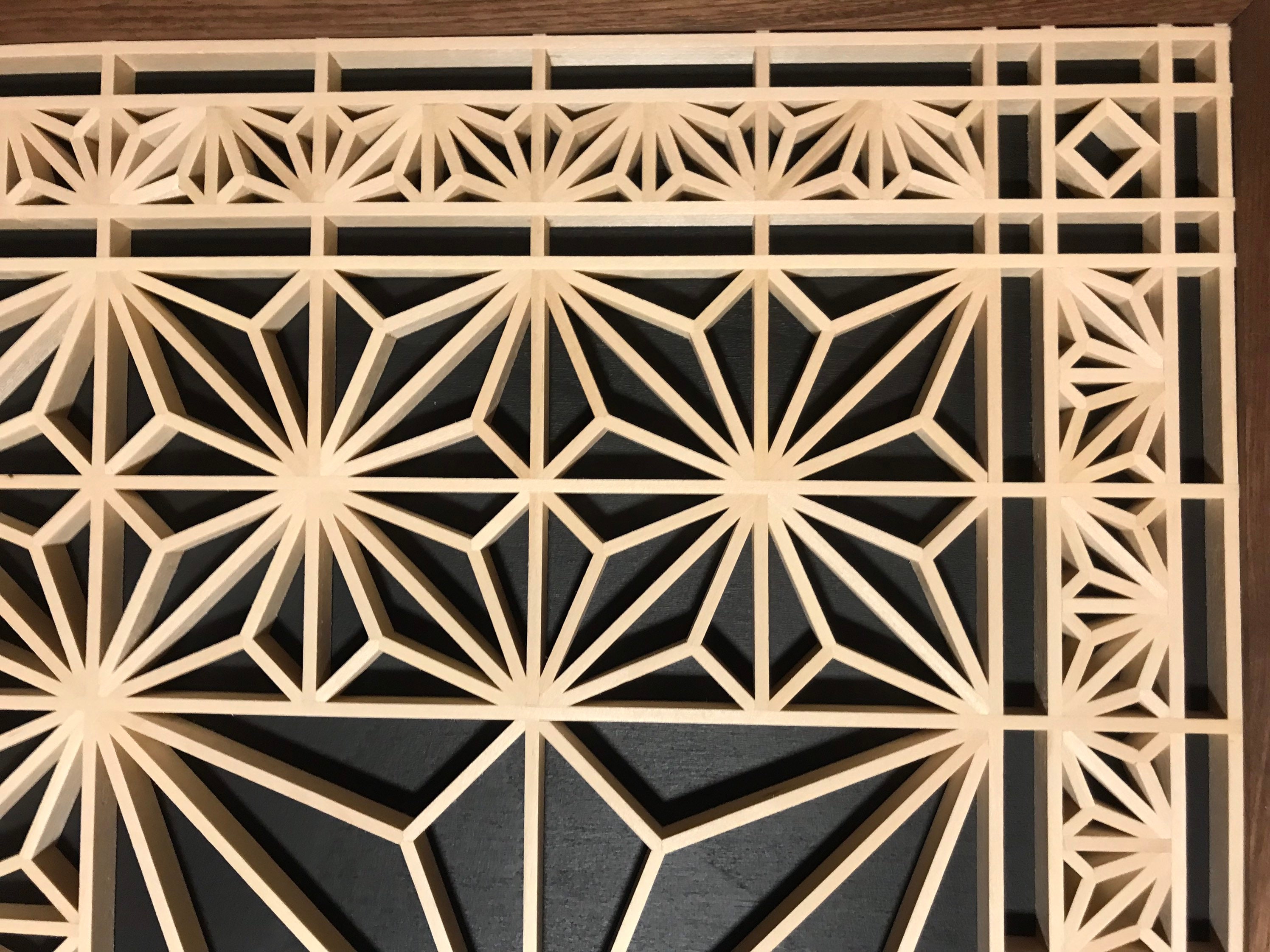 Wall Art Asa-no-ha Kumiko Pattern - Etsy