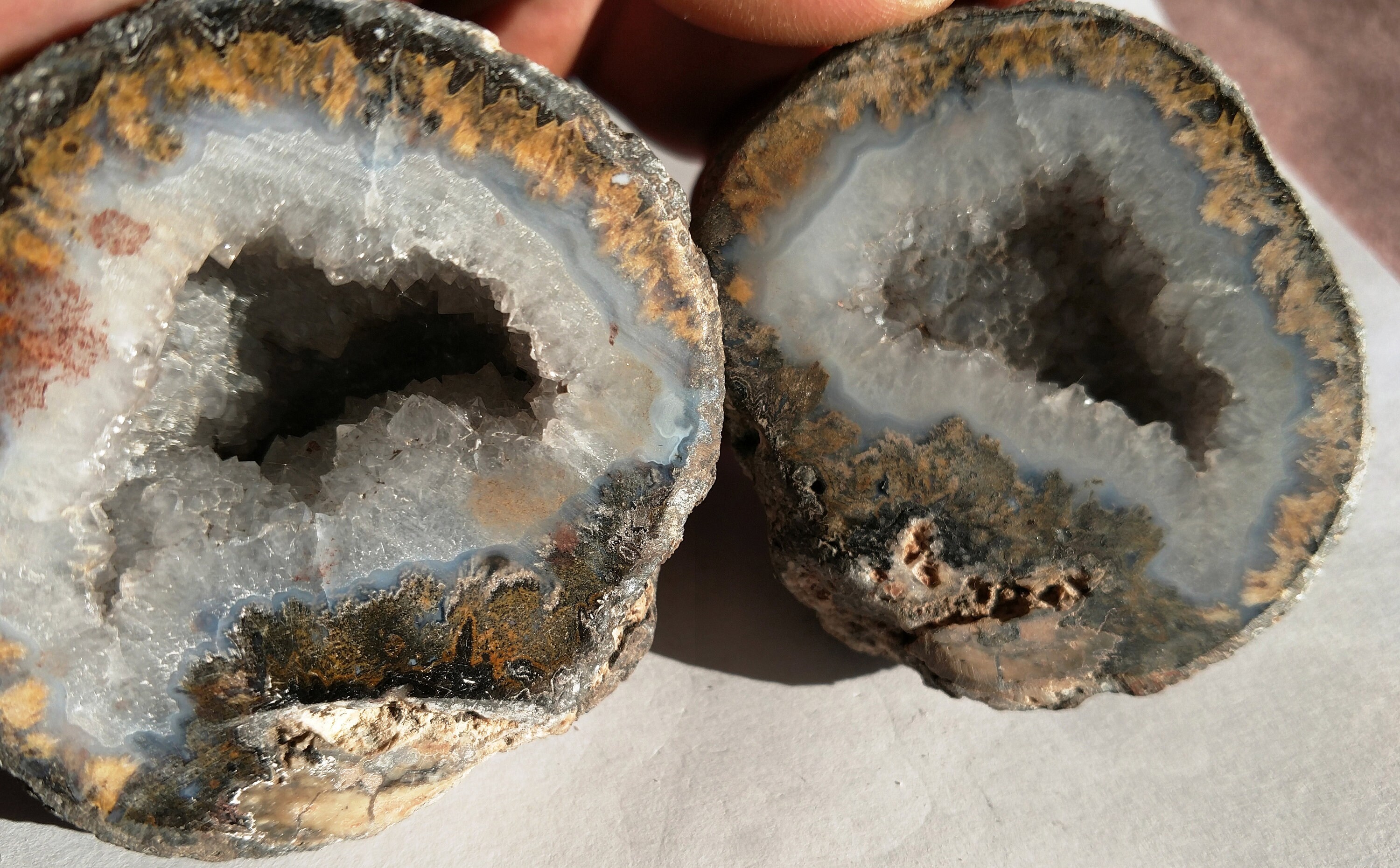 Face Polished Moss Agate Geode Pair 222 & 167 grams Slab Cut | Etsy