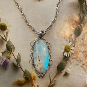 Divine moonstone necklace feminine energy pendant intuition pendant image 1