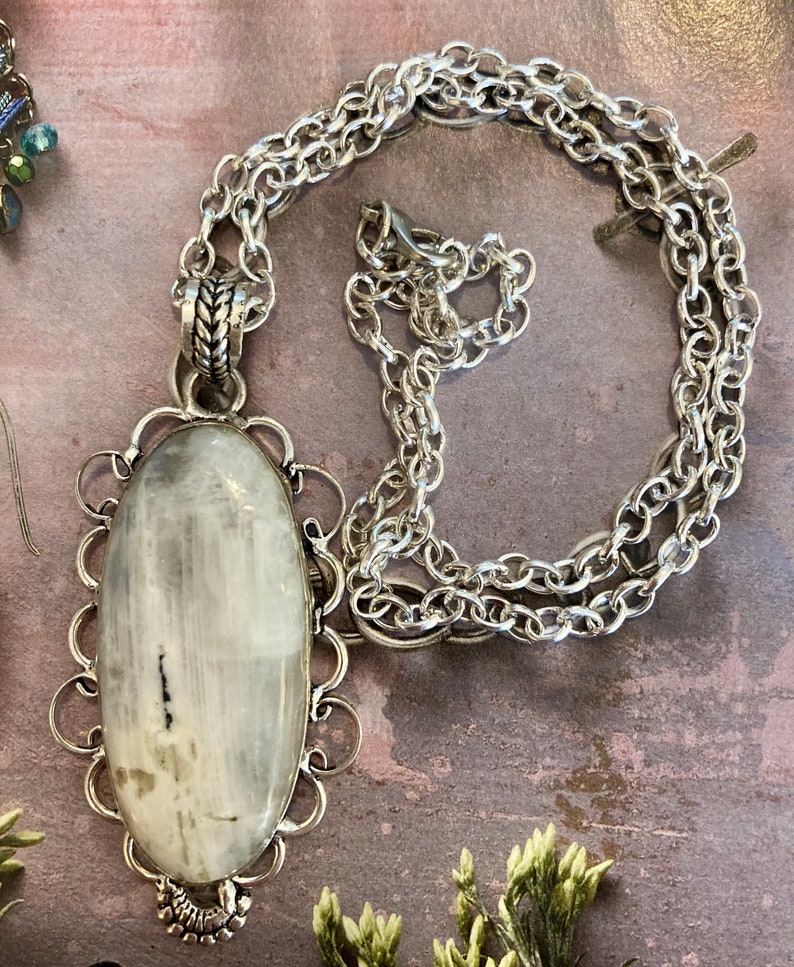 Divine moonstone necklace feminine energy pendant intuition pendant image 3