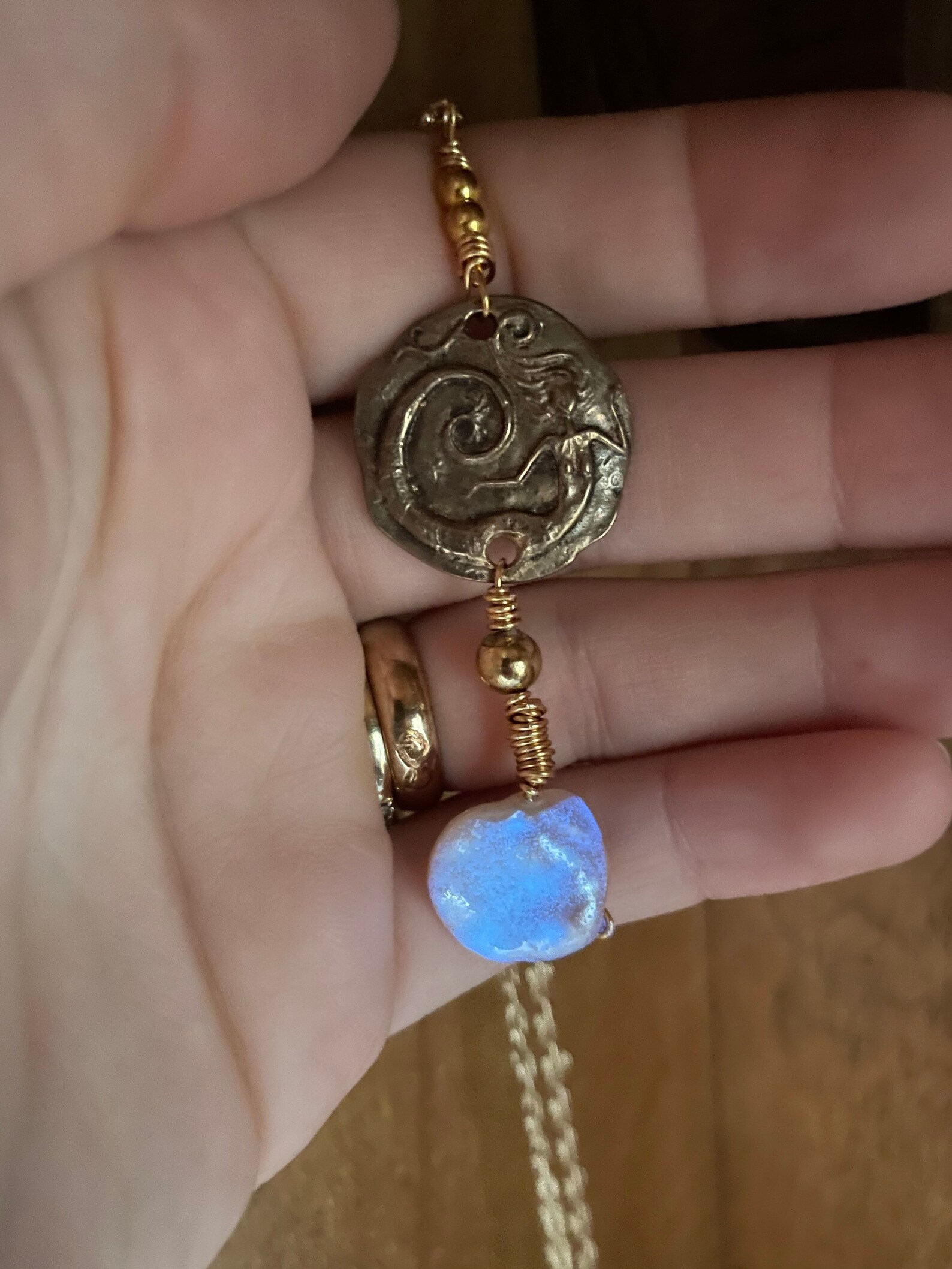 Aquamarine Movie Necklace Replica Mermaid Movie Prop Glow in the Dark