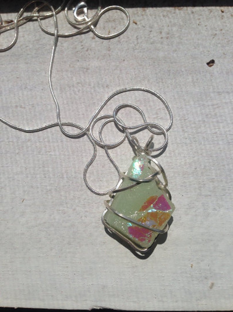 Glowing Siren Stone Sterling Silver Necklace Etsy