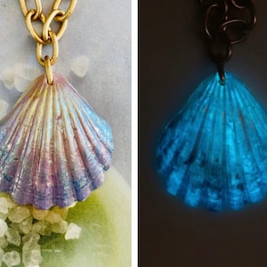Rainbow Fish Seashell necklace self care beach resort wear spa wear necklace iridescent mermaid necklace