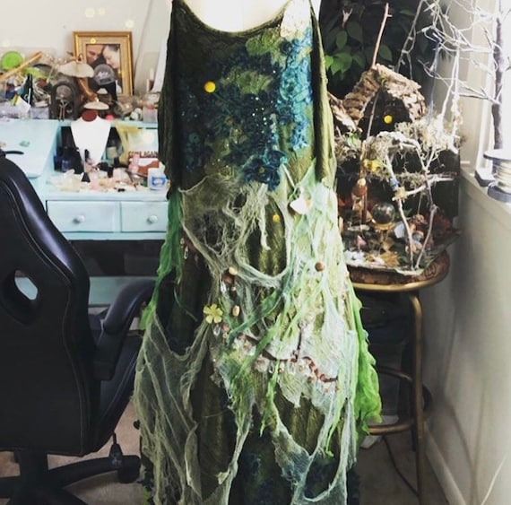 Deconstructed lagan look green earth inspired fairy mermaid | Etsy