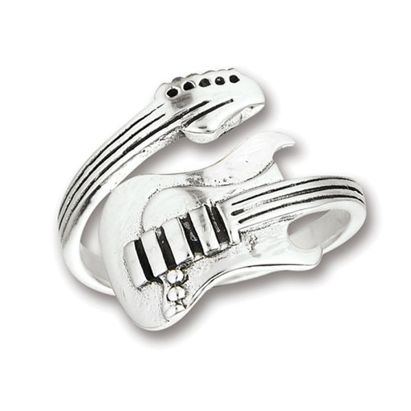 Bague lourde réglable en argent sterling pour guitare