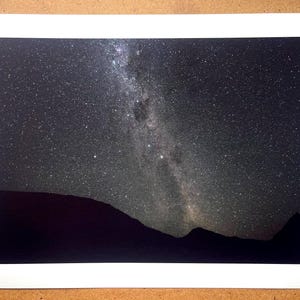 The Milky Way above mountains in Tasmania, Australia, astrophotography, Star photography, astrology art, Night Sky photo print
