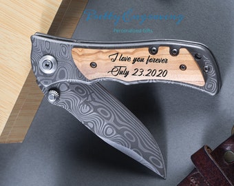 Folding Knife, Personalized Knife, Pocket Knives, Annyversary Gifts, Father's Day Gift, Groomsmen Gifts, I love you more , Boyfriend Gift