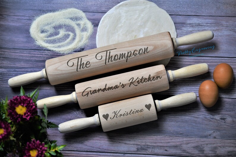 Gift For Mom Custom Gift for Her Personalized Rolling Pin Solid Wood Rolling Pin Mothers Day Gift From Daughter Grandma Gift