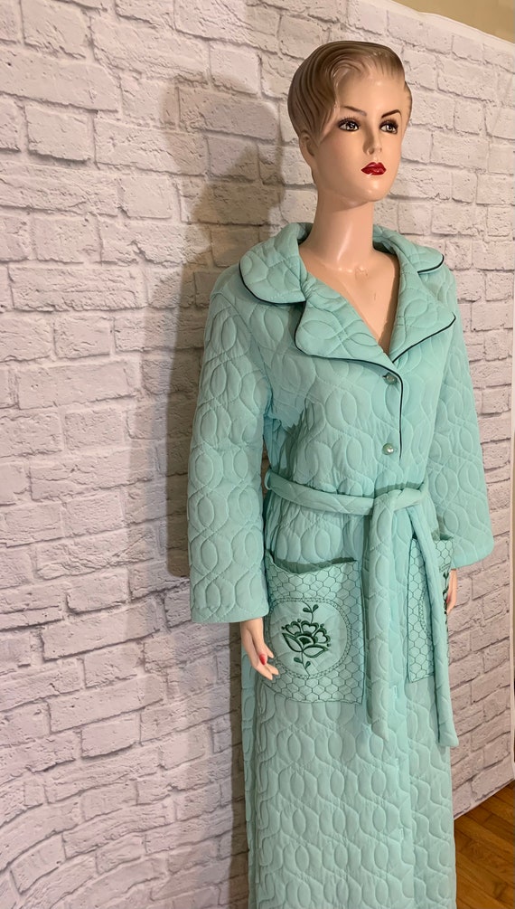Quilted Aqua Robe