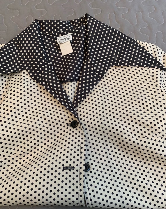 Black White Polka Dot Blouse - image 4