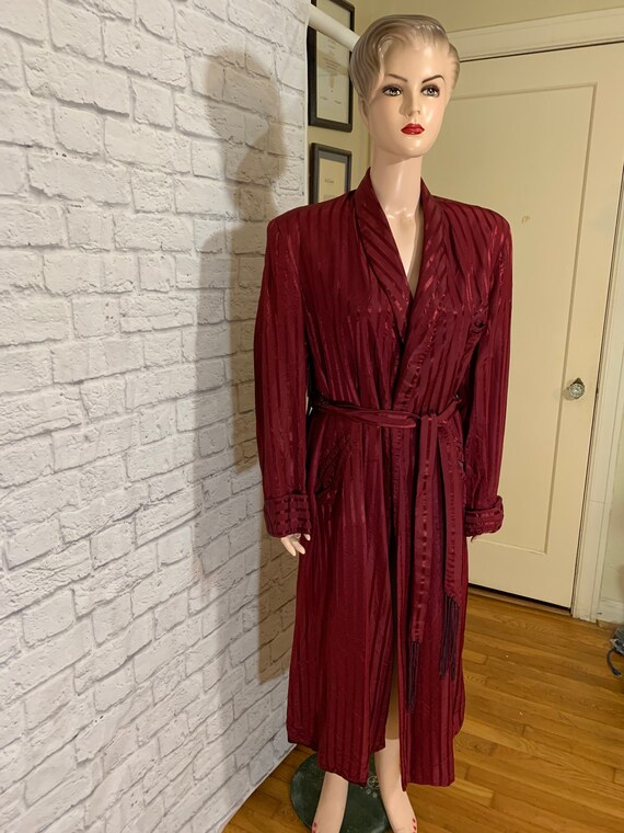 Luxury Burgundy Satin Robe Old