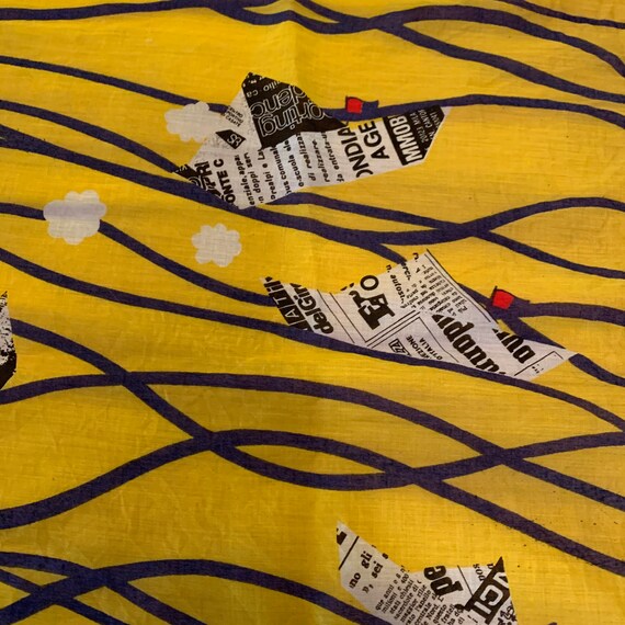 Signed Scarf with Newspaper Boats Gem