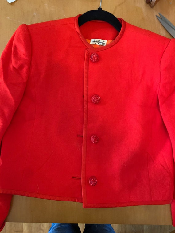 Red Jacket with Red rhinestone buttons - image 3