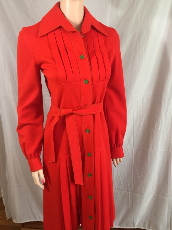 Red Drop Waist Classic Dress by RONA Vintage Power