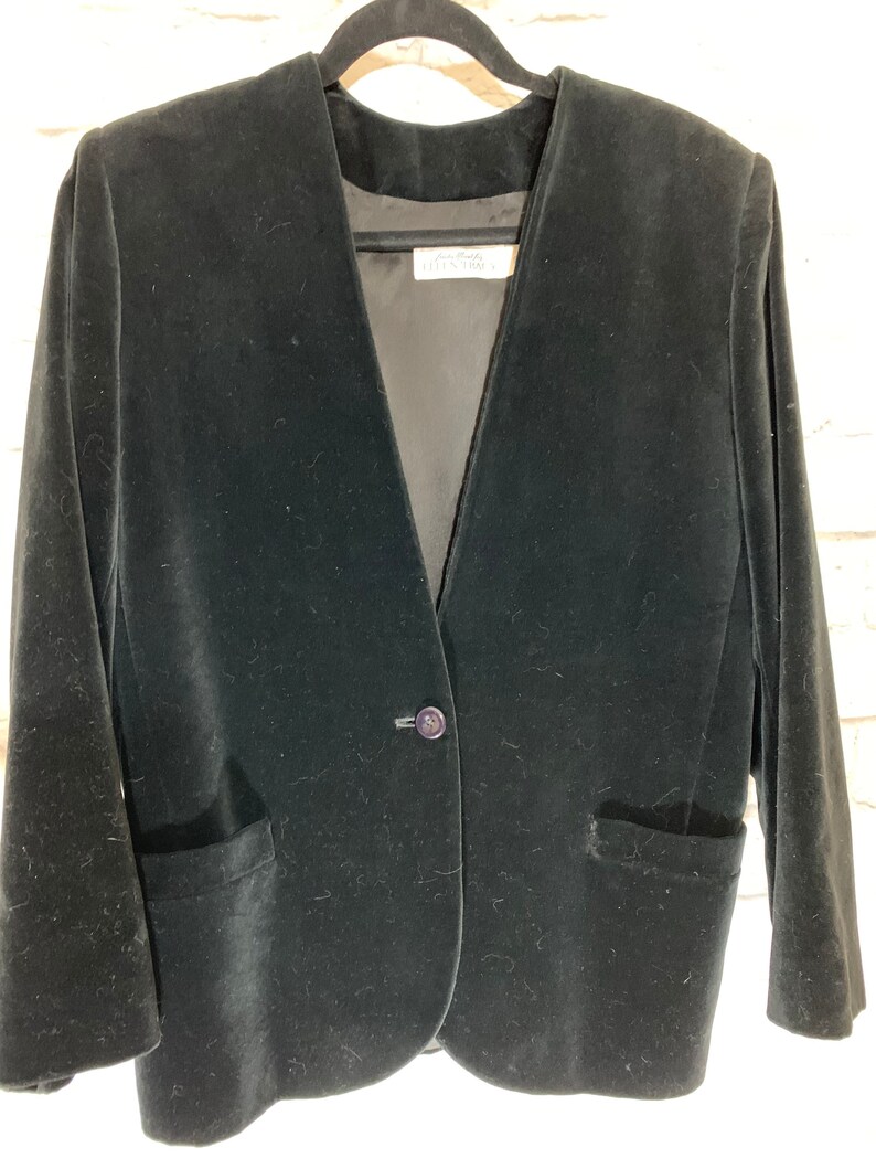 Ellen Tracy Timeless Velvet Black Blazer image 4