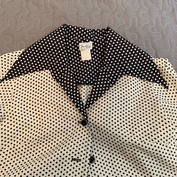 polka dot black and white shirt
