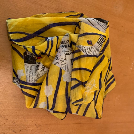Signed Scarf with Newspaper Boats