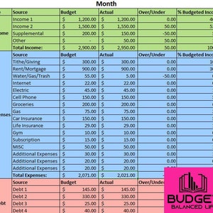 Excel Budget Template: Annual, Monthly, & Paycheck Tracker (Digital Download)
