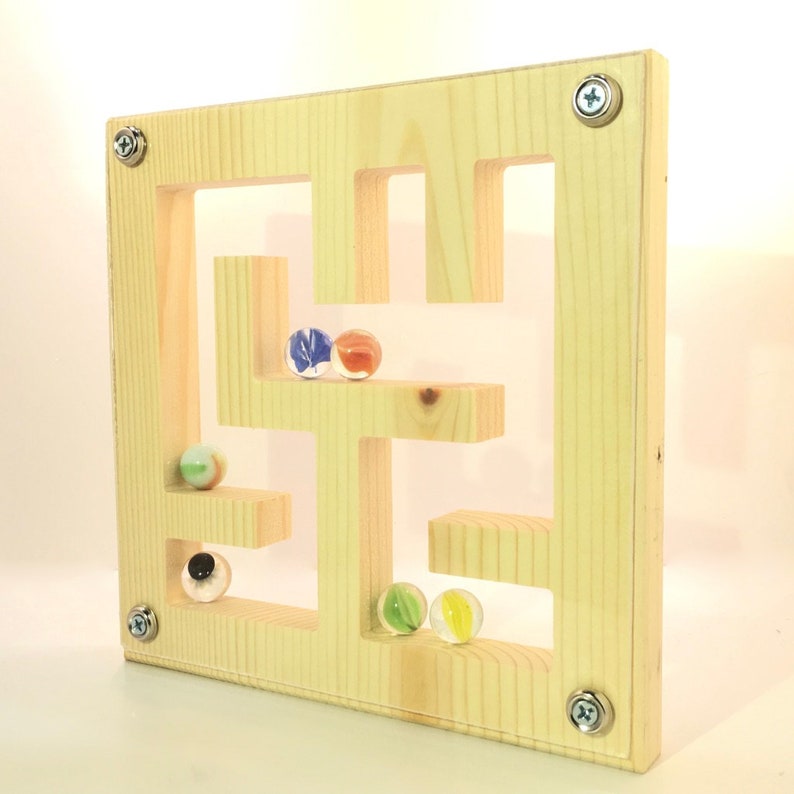 wooden marble maze toy