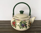 Sonoma Excell Porcelain Enamel on Steel Teapot by Sakura Oneida, made in Indonesia, FREE SHIPPING