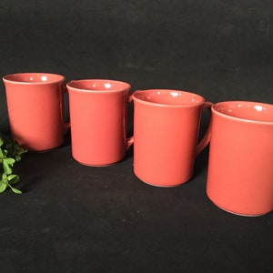 Corning Pink stoneware mugs, 5 pieces