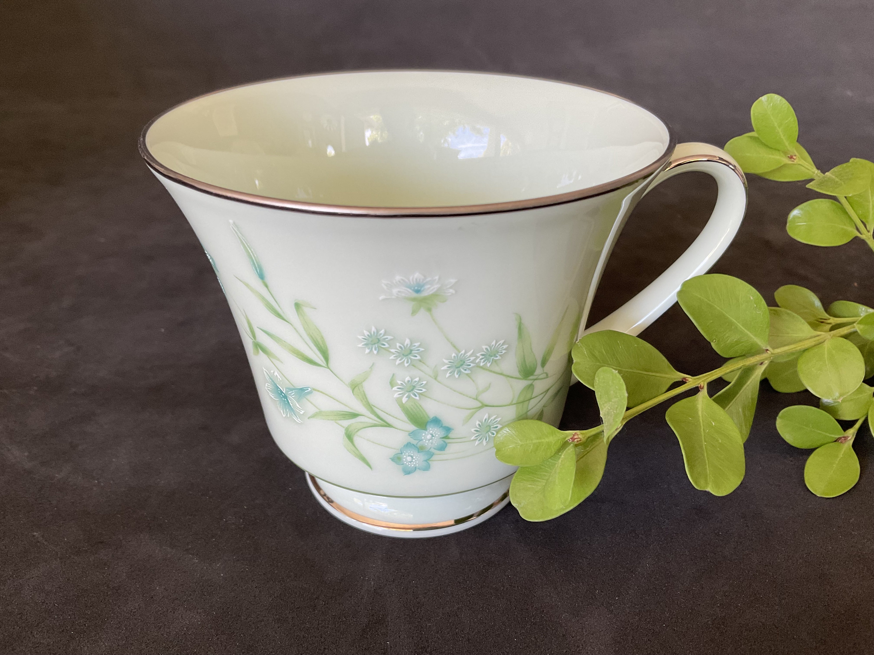 Noritake China Cherish B222 W80 Mint Green, 8 Cups and 8