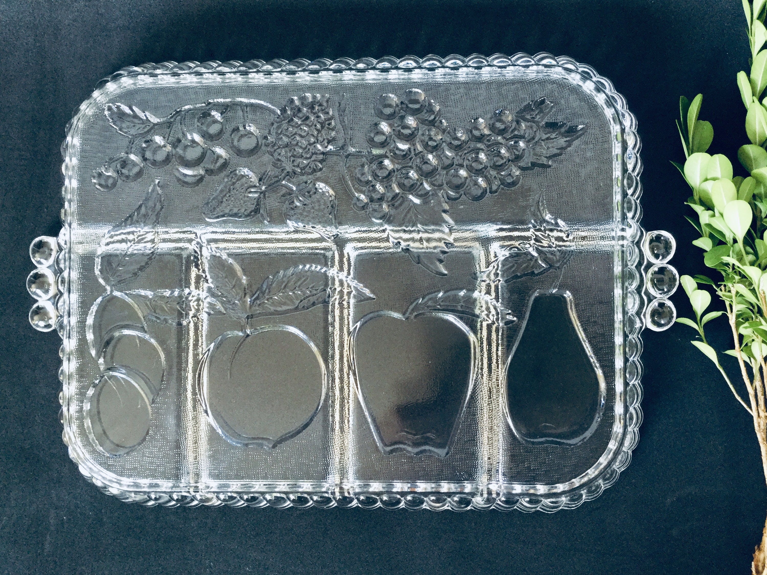 インディアナ グラス社製 前菜・レリッシュ・フルーツ用 透明ガラス皿