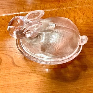 Vintage Glass Hens and bunnies in a basket
