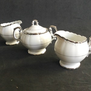 Harmony House Silver Sonata 2 open creamers and 1 sugar bowl, made in Japan