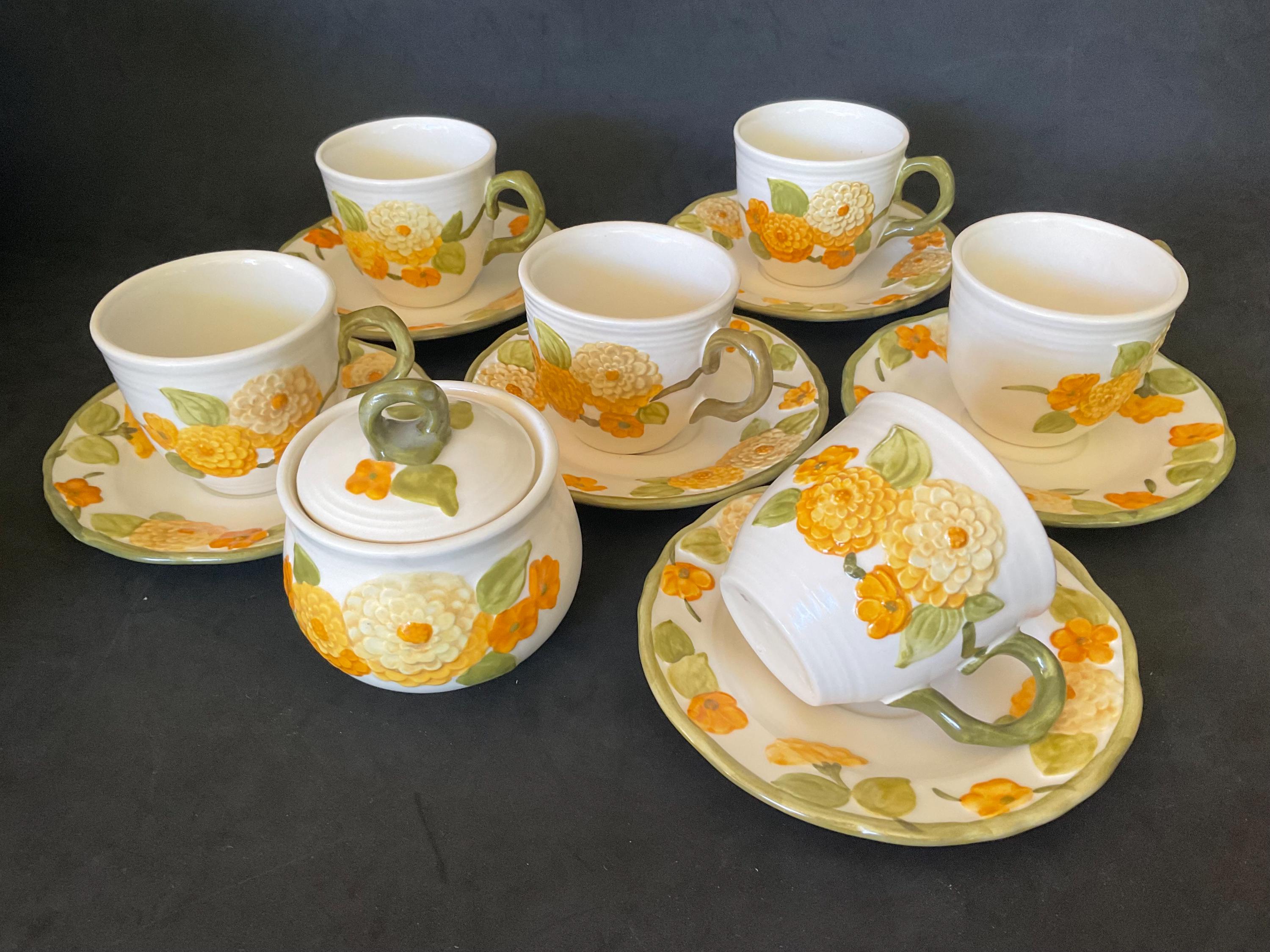 Vintage Metlox Poppy Trail Dinnerware: Zinnia Flower Design