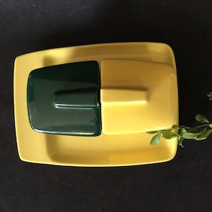 Franciscan El Patio Yellow and Green Condiment set, made in California, 5 pieces