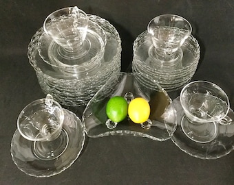 Fostoria Century Muster Klarglas Geschirr.  Verkauft pro Set oder Stück