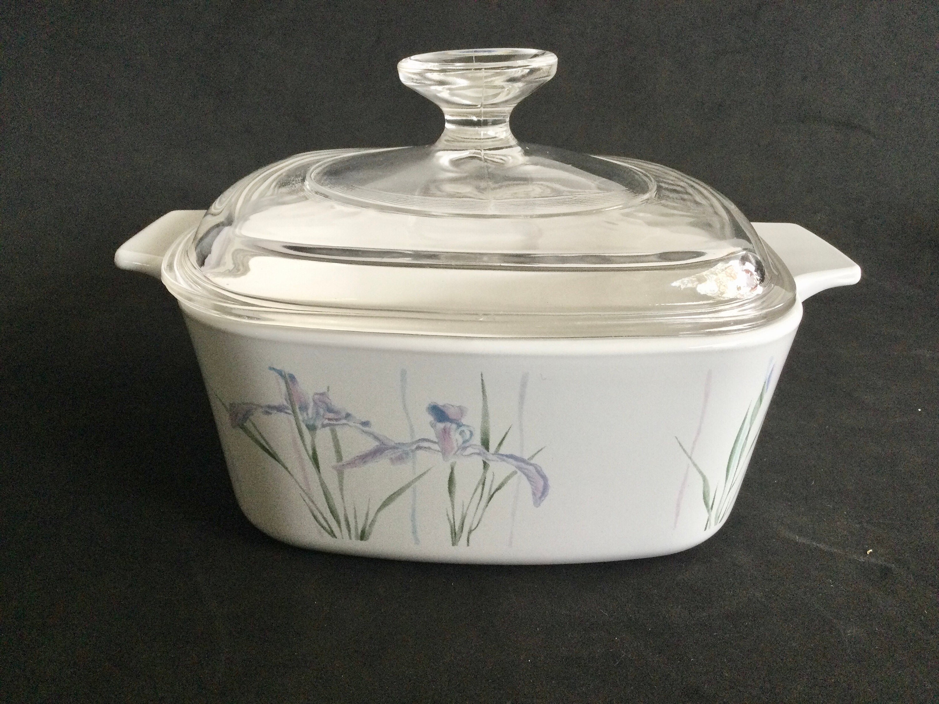 1 qt Corning Ware Shadow Iris A-1-B Casserole Baking Dish with Lid 1 qt Corning Ware Shadow Iris A-1-B Casserole Baking Dish with Lid