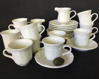 Mikasa French Countryside F9000 Dinnerware collection made in Malaysia and Japan. Sold by set/piece.