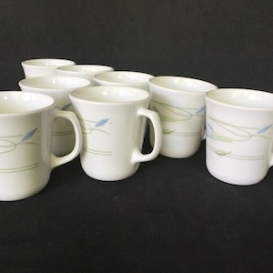 Corning Blue Wreath 7 Flared Coffee Cups, USA made