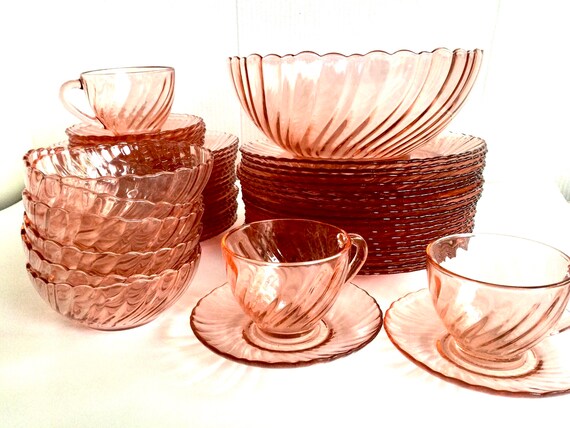 Arcoroc Rosaline Pink Glass Dishes Made In France Sold By Set Etsy